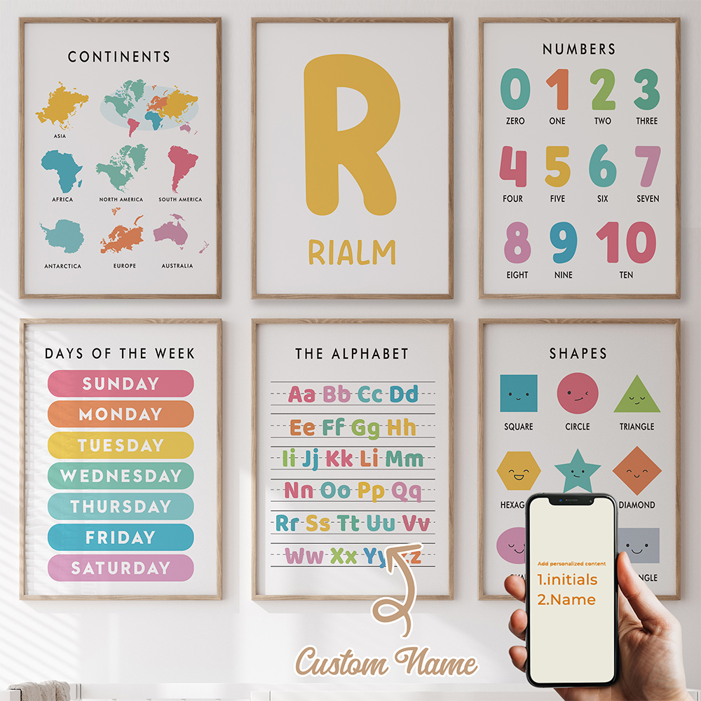 6pcs Personalized Education Le - огляд і ціна Kids Education Name