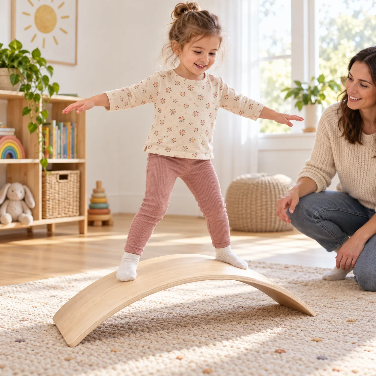 Wooden Wobble Balance Board Cu - огляд і ціна Kids Education Activities