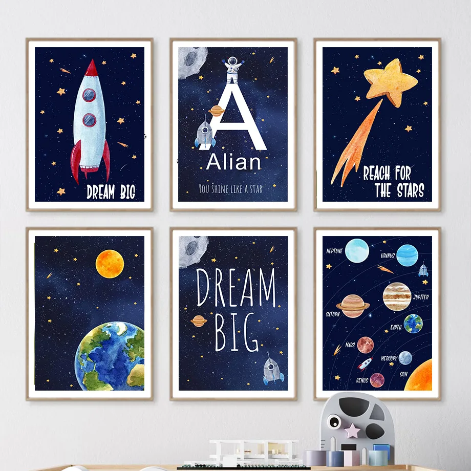 1pc Canvas painting  Custom Na - огляд і ціна Kids Education Name